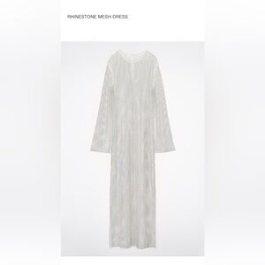 Zara Rhinestone Mesh Maxi Dress